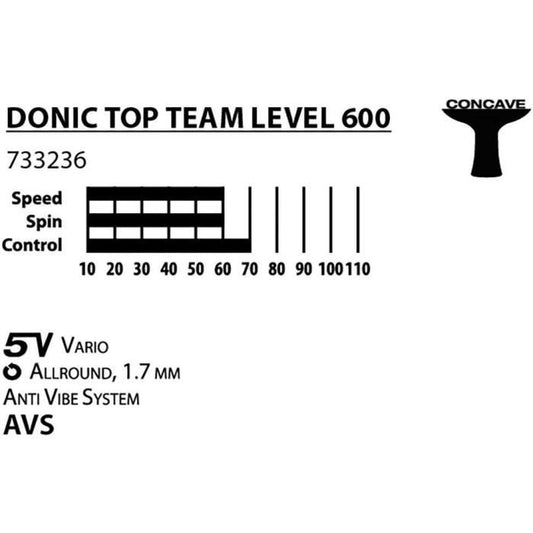 Table tennis racket - SCHILDKRÖT - TOP TEAMS 600 AVS, handle - Quality wood and ITTF coating