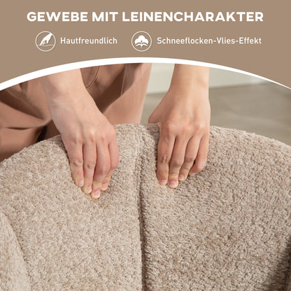 HOMCOM Sessel, Polsterstuhl mit bequemer Sitzschale, drehbar, kuscheliger Bezug, bis 120 kg, Hellbraun