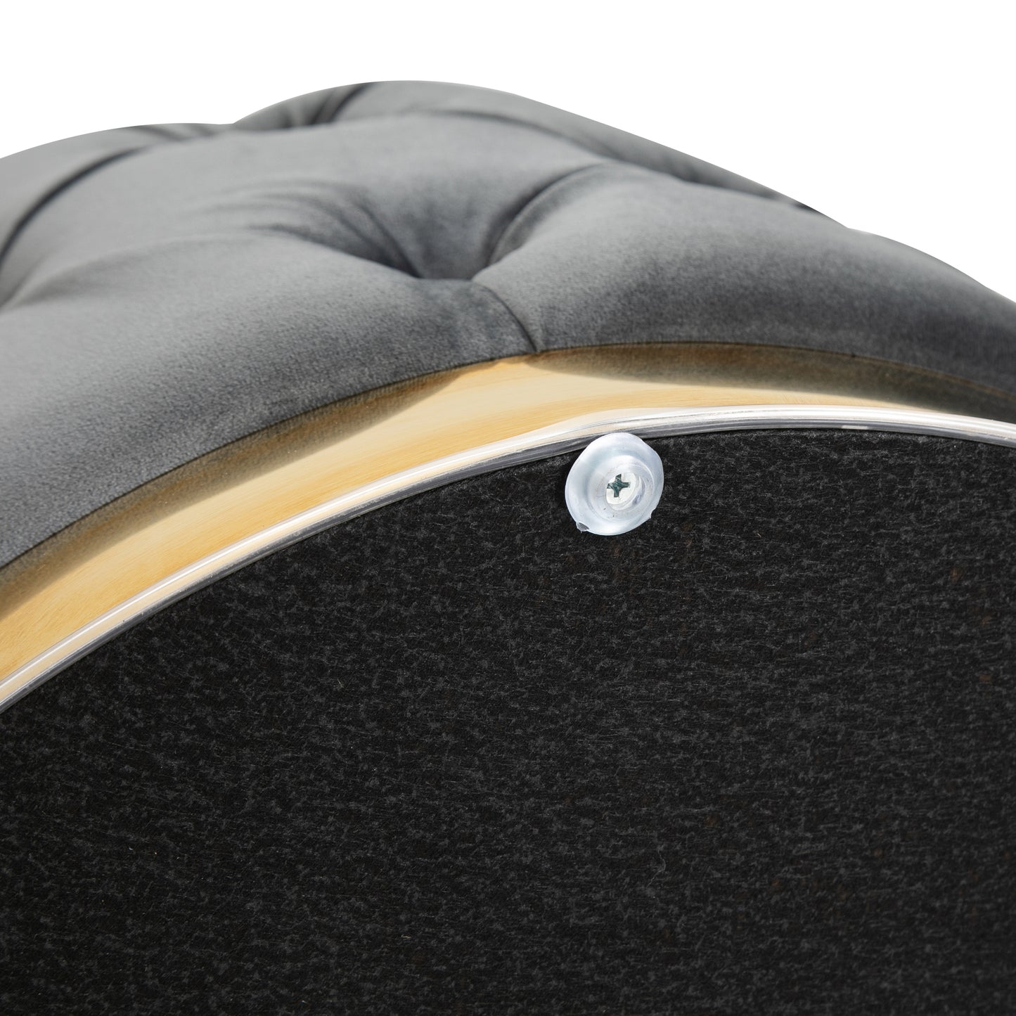 HOMCOM Vintage Hocker, Sitzhocker Truhenbank Fußbank Fußhocker mit Stauraum, Polsterhocker, Metall, Schaumstoff, Kohlegrau, 55 x 55 x 42 cm