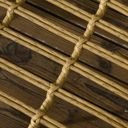 Outsunny 5-teilige Gartensitzgruppe, Boho-Stil, 1 Esstisch & 4 Stühle, Auflagen, Polyrattan, Beige/Natur