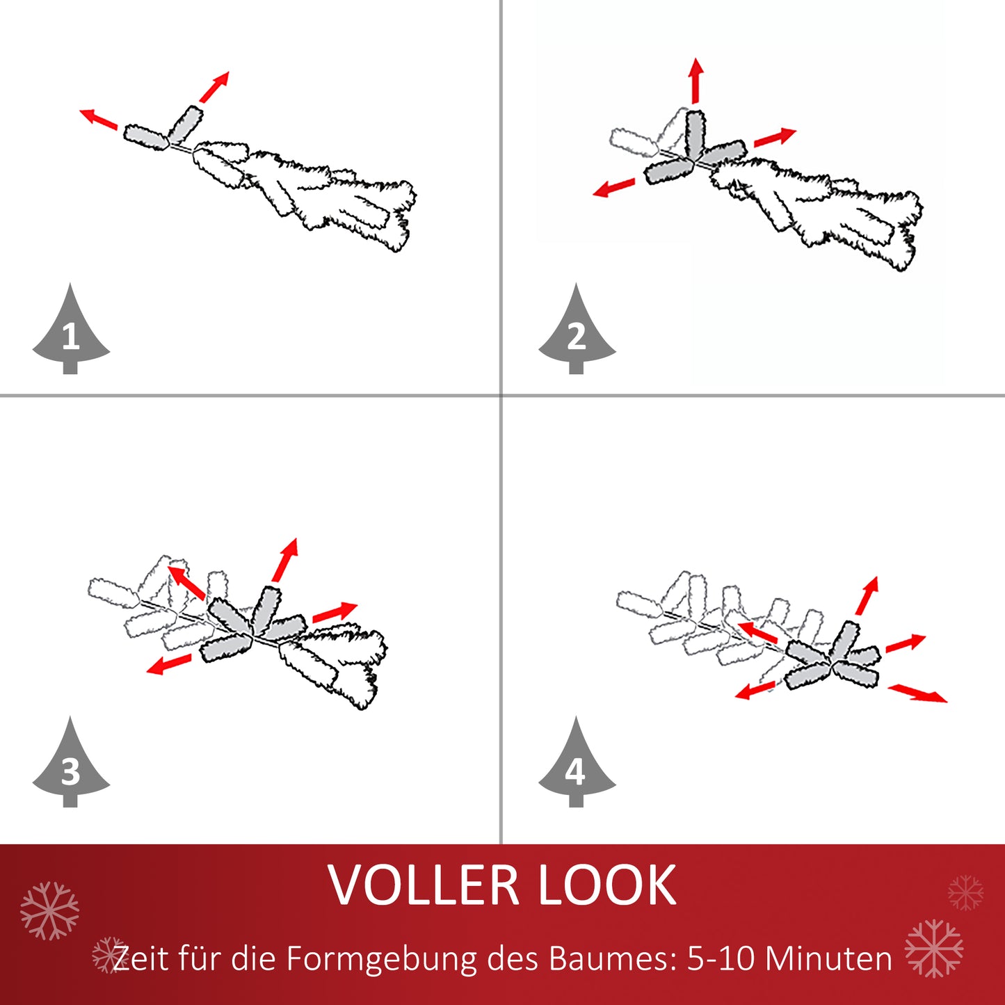 HOMCOM Mini Künstlicher Weihnachtsbaum 60 cm Tannenbaum künstlich mit Schnee, 67 Spitzen Zementbasis für drinnen Büro
