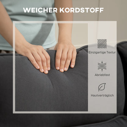 HOMCOM Verstellbares Bettsofa, L-förmiges Gästesofa mit Bettfunktion, Stauraum, Kissen, für Wohnzimmer, Gästezimmer, Dunkelgrau