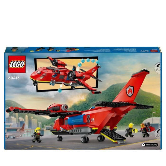 LEGO 60413 City Fire Rescue Plane, Toy with 3 Pilot, Firefighter Minifigures