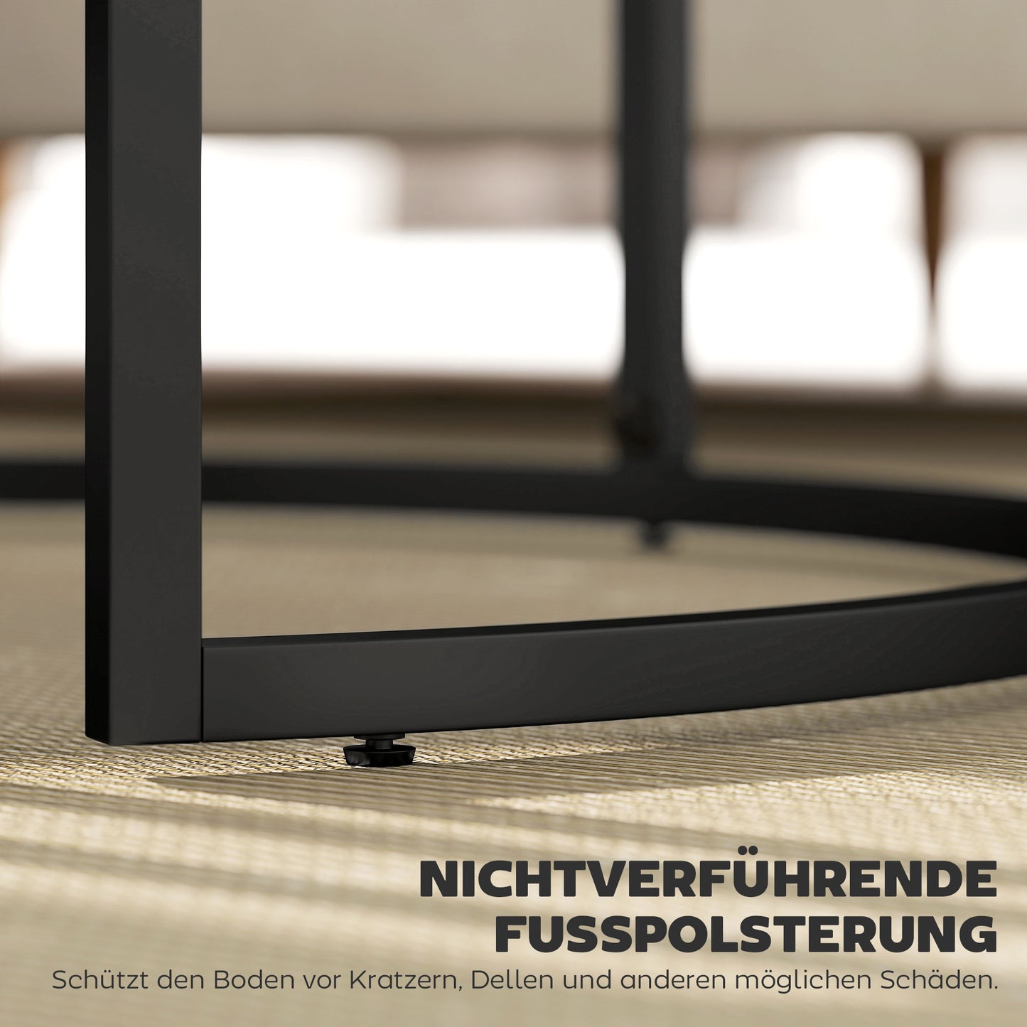 HOMCOM 2er-Set runde Couchtische, stapelbare Beistelltische mit Metallrahmen, Wohnzimmertisch in Marmoroptik, Kaffeetisch, Grau