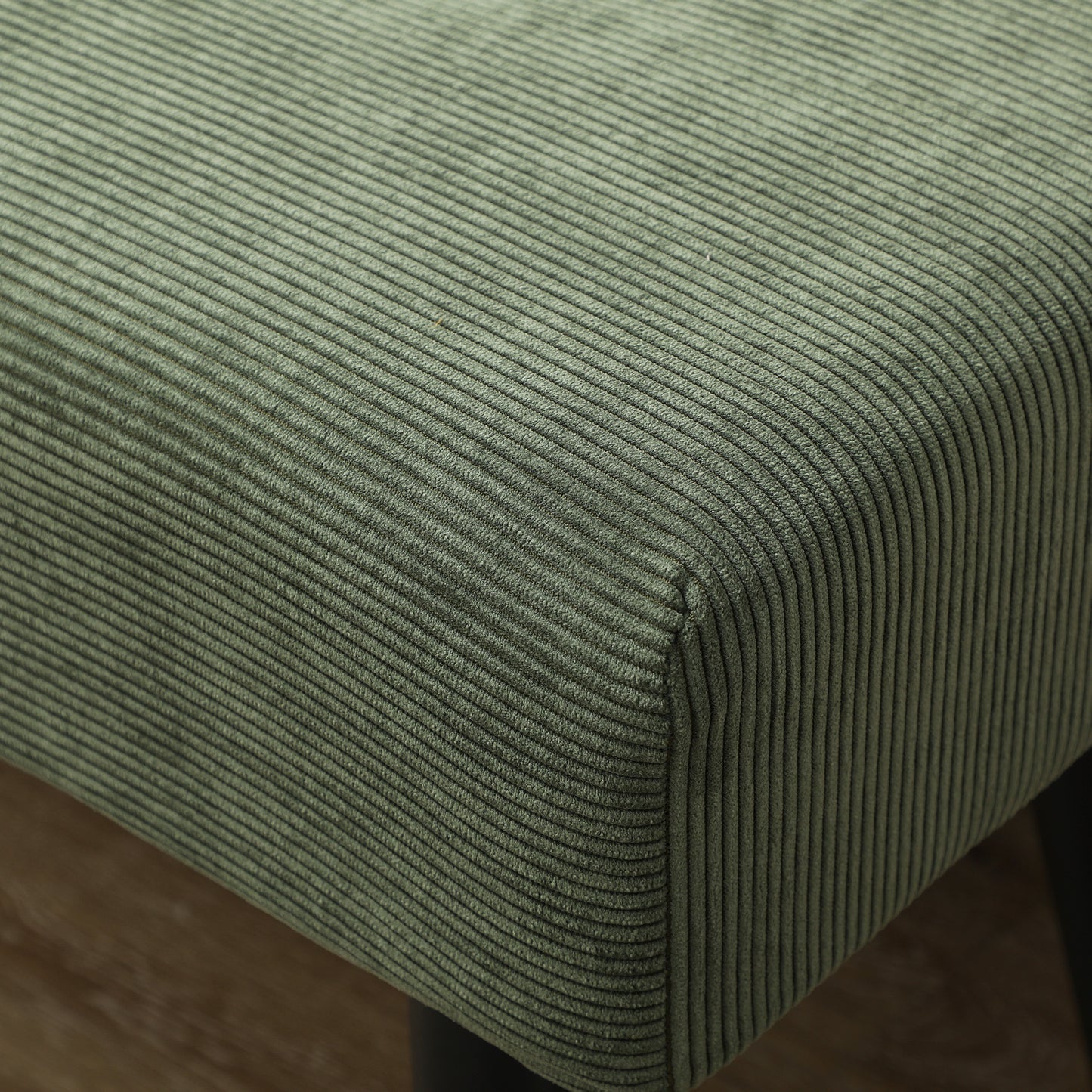 HOMCOM Sitzbank Polsterbank mit Cordbezug, Bettbank mit Metallbeine, Schuhbank 100 x 36 x 45 cm Grün