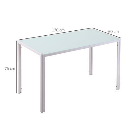 HOMCOM Esstisch Küchentisch großer Tisch, modernes Design, 120 cm x 60 cm x 75 cm, Weiß