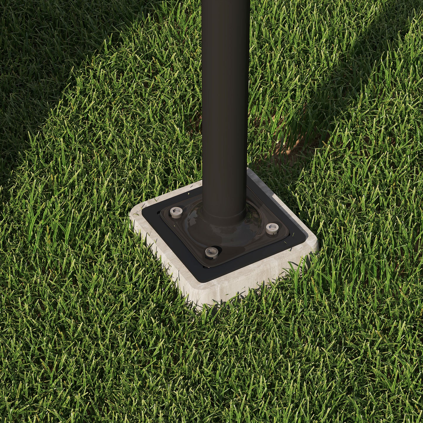 Outsunny Schirmständer, Sonnenschirmbasis, Bodenhalter für Sonnenschirme, feste Installation, Metall, Dunkelgrau