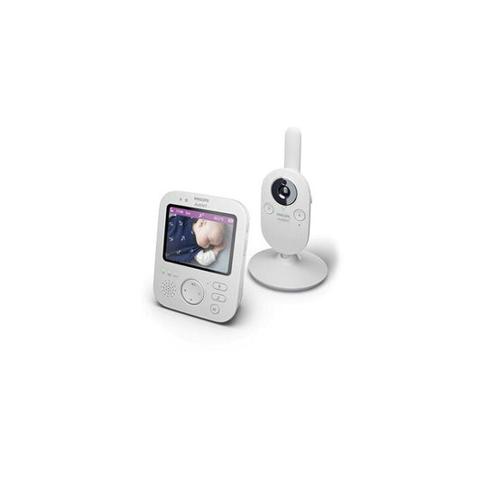 SCD892/26 Video Baby Monitor 300 meter range / 3.5' color screen with 2x zoom / Lullabies - Night light - Temperature - Eco mode
