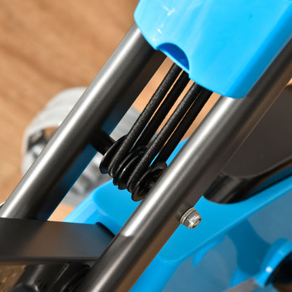 HOMCOM Heimtrainer X-Bike 2-in-1 Fahrradtrainer mit LCD-Display,Pulsmesser, klappbarer Hometrainer Trimmrad mit 8 stufig Magnetwiderstand, 1 Paar Spannseil, Stahl Blau 105x48x118 cm