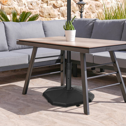 Outsunny Schirmständer, 18 kg, Zementfüllung, kompakt form, konststoffgehäuse, svart, 45,5 x 45,5 x 33 cm