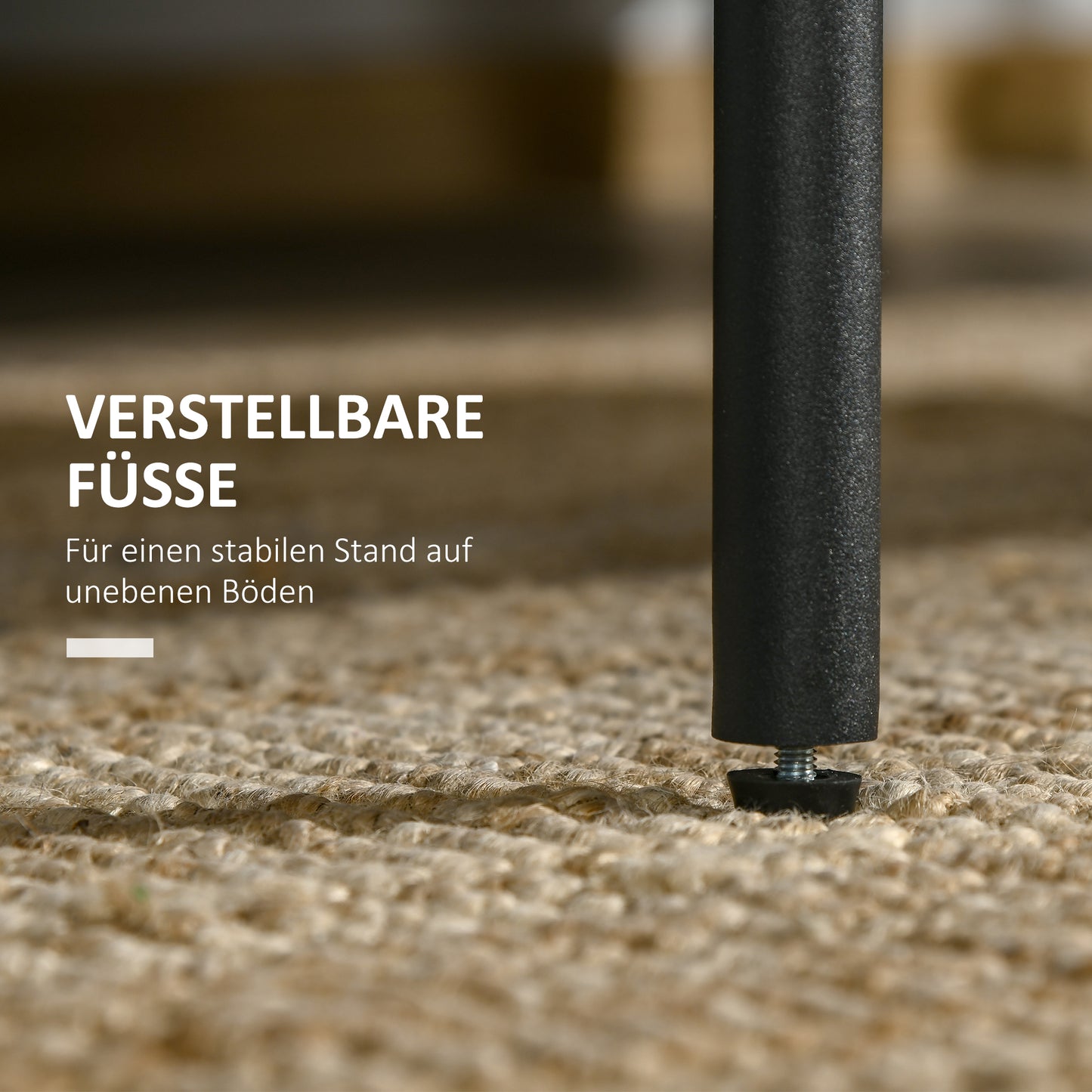 HOMCOM Couchtisch mit Ablage, verstellbare Füße, Stahlrahmen, Glasplatte, 100 x 55 x 45,5 cm, Weiß