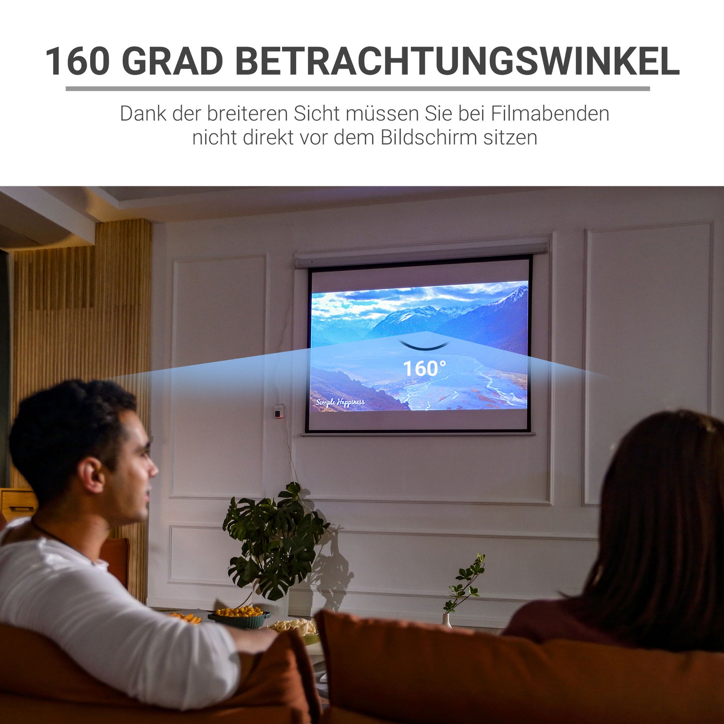 HOMCOM Beamer-Leinwand, inkl. Fernbedienung, 84 Zoll, 4:3 Format, 171x130 cm, Weiß