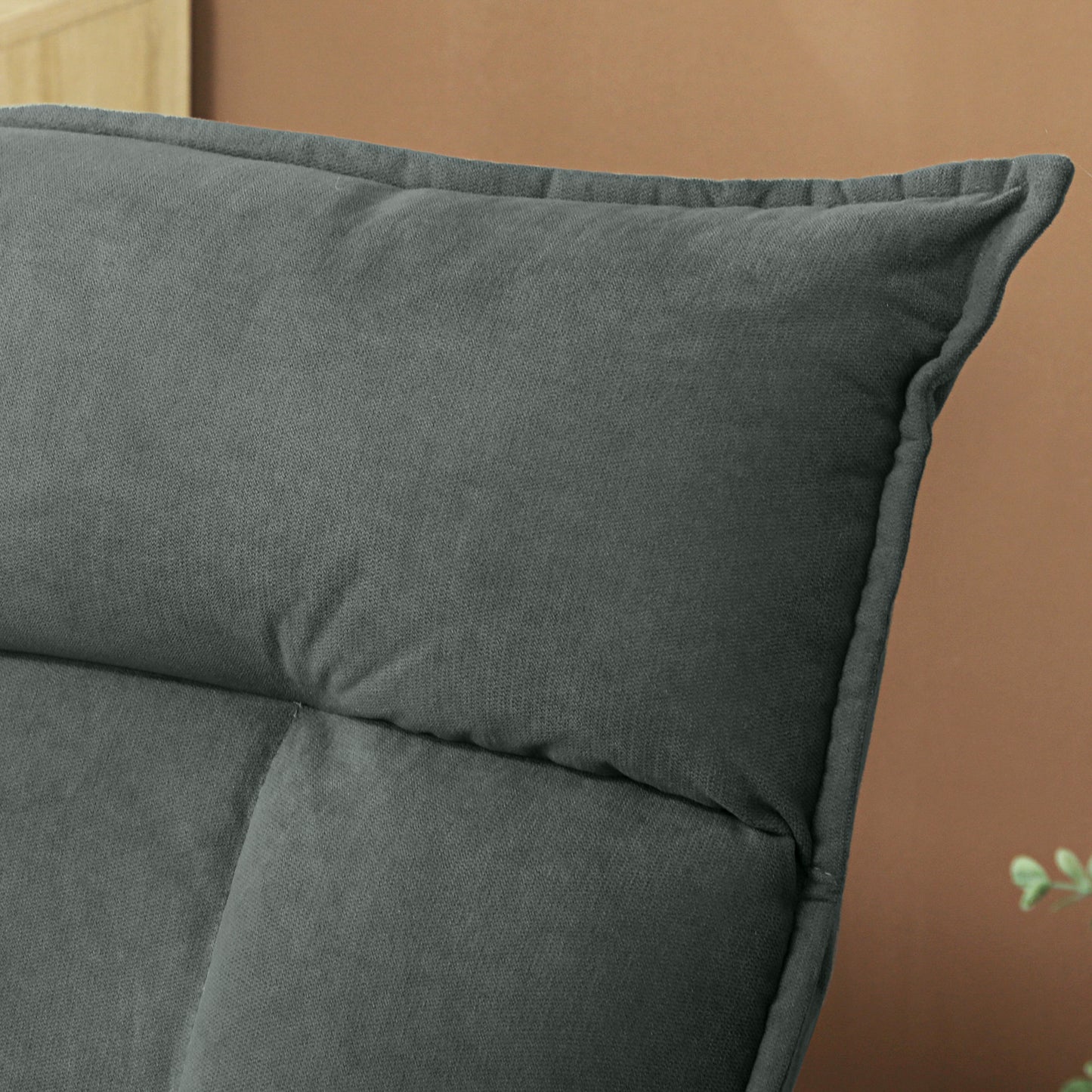 HOMCOM Bodensessel mit 5-fach verstellbarer Rückenlehne, drehbar, moderner Polsterstuhl, Dunkelgrau