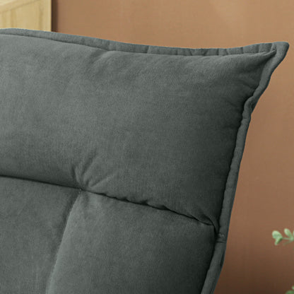 HOMCOM Bodensessel mit 5-fach verstellbarer Rückenlehne, drehbar, moderner Polsterstuhl, Dunkelgrau