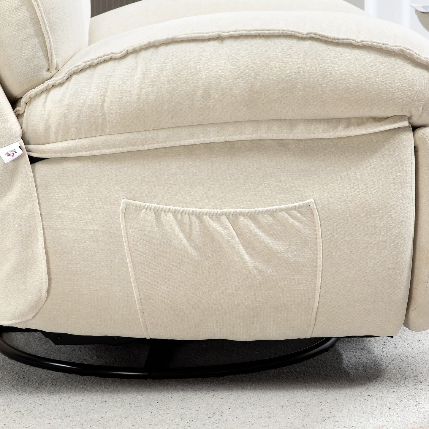 HOMCOM Relaxsessel, verstellbar, 104x100x102cm/164x76cm, Cremeweiß