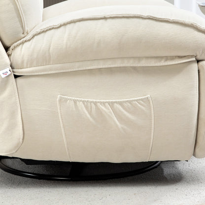 HOMCOM Relaxsessel, verstellbar, 104x100x102cm/164x76cm, Cremeweiß