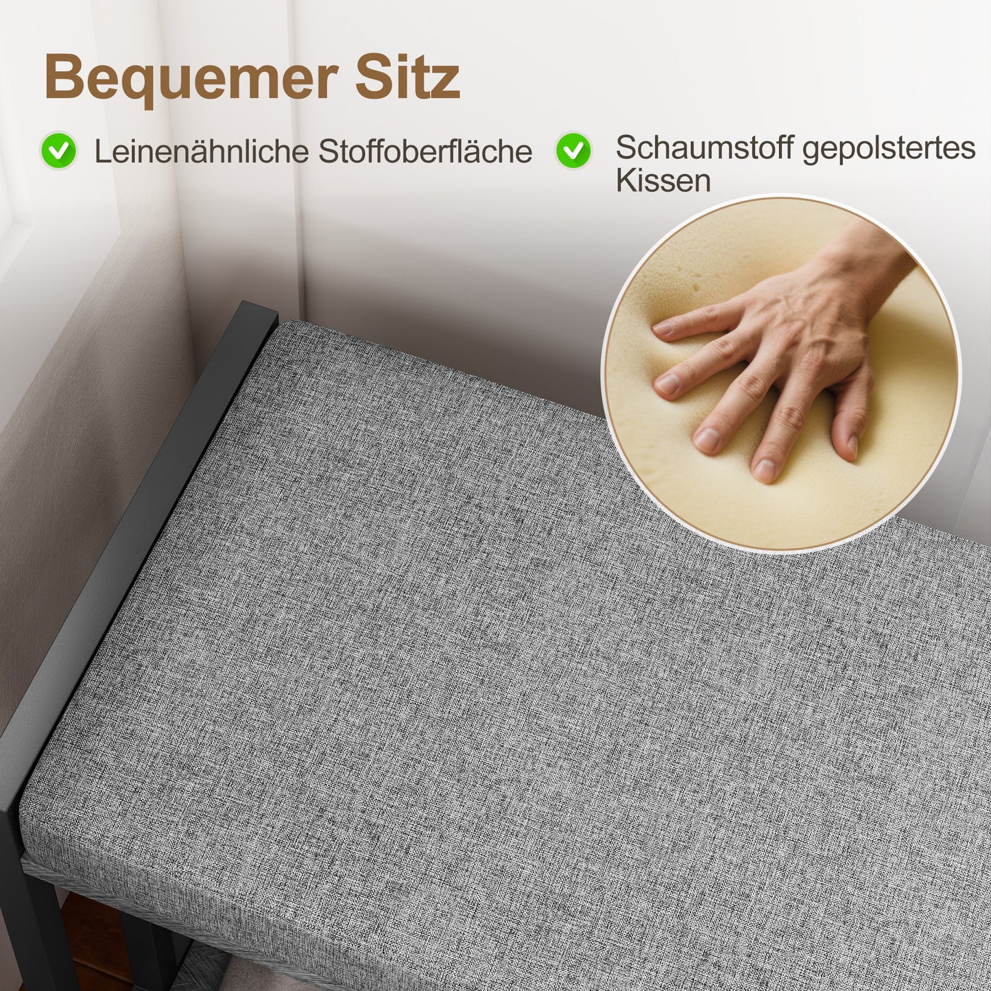 HOMCOM Schuhregal mit Sitzbank, Flurregal für Schuhe, Schuhschrank mit 3-stufigem Design, für Flur, Eingangsbereich, Wohnzimmer, Schlafzimmer, Grau