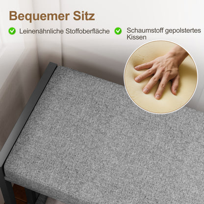 HOMCOM Schuhregal mit Sitzbank, Flurregal für Schuhe, Schuhschrank mit 3-stufigem Design, für Flur, Eingangsbereich, Wohnzimmer, Schlafzimmer, Grau
