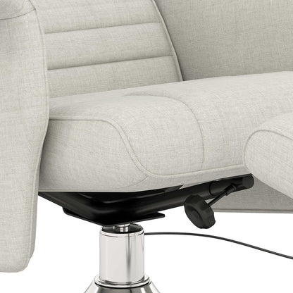 HOMCOM Massagesessel mit Hocker, neigbare Lehne, 78 x 95 x 88 cm, Creme