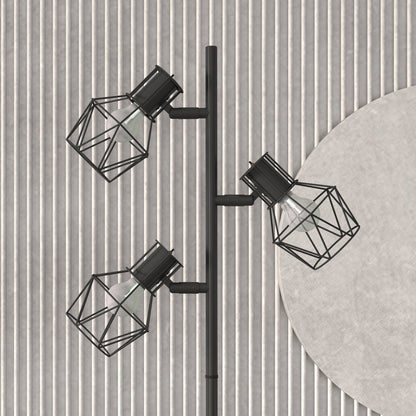 HOMCOM 3-Licht-Stehlampe mit flexiblen Leuchtelementen, baumähnliche Struktur, für Wohnzimmer und Schlafzimmer, Metall, Schwarz