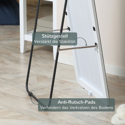 HOMCOM Standspiegel Wandspiegel Ganzkörperspiegel, Aluminium, 45 cm x 37 cm x 158,5 cm, Silber