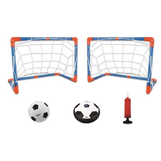 AeroFoot - Luminous foam hovercraft football disc with 2 goal cages, 1 ball and a pump, rechargeable