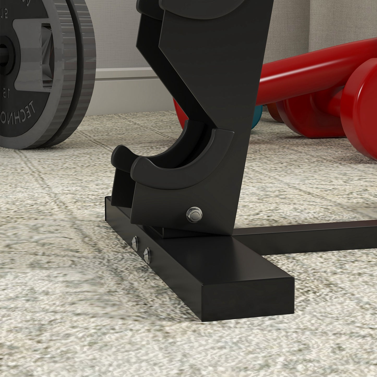 SPORTNOW Hantelständer für 10 Kurzhanteln, 5 Ebenen, stabiles Stahlgestell, bis 100 kg, schwarz, 66 x 35 x 33 cm