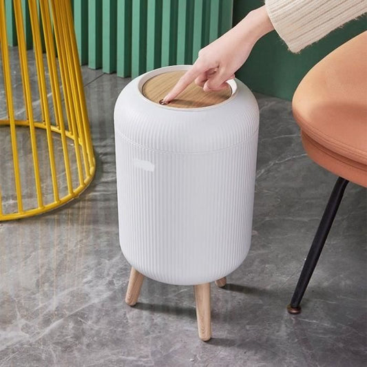 Bathroom push floor trash can - LIMO - KITCHEN MOVE - 9L - Designer wood