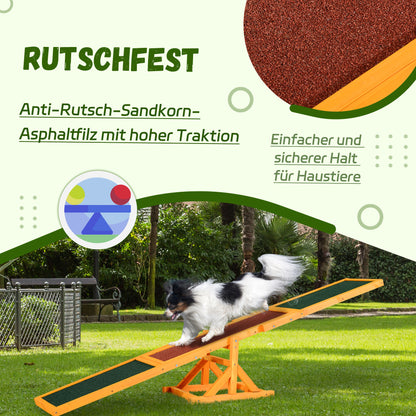 PawHut Hundewippe für Agility Training, rutschfest, bis 50 kg belastbar, 180 x 30 x 30 cm