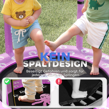 AIYAPLAY Kindertrampolin mit Sicherheitsnetz, für den Innen- und Außenbereich, 3-6 Jahre, Violett
