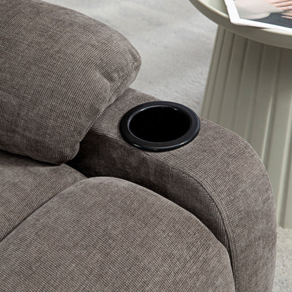 HOMCOM Relaxsessel mit Fußstütze, Loungesessel modern, drehbar, bis 150 kg, Stahlrahmen, 88x96x108cm, Hellbraun