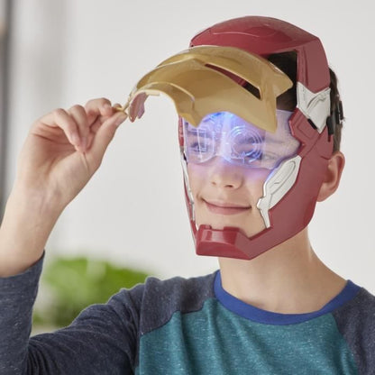 Iron Man electronic mask with moving visor, with light effects, For children to dress up as their favorite hero, From 5