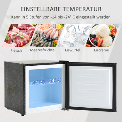 HOMCOM Mini-Gefrierschrank 35 L Gefrierbox elektrisch freistehend 45 W Mini Gefriertruhe Minikühlschrank 41dB -14 bis -24℃ 5-stufige Temperaturregelung 47 x 44,2 x 48,8 cm Schwarz