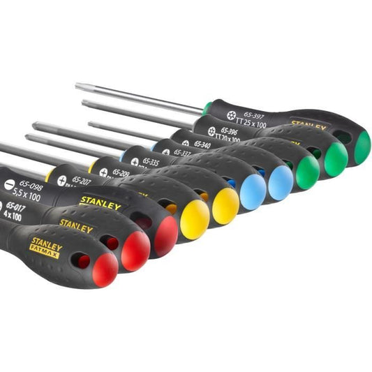 Set of 10 Screwdrivers - STANLEY FATMAX - FMHT0-62128 - Electrician + Mechanic + Phillips + Pozidriv