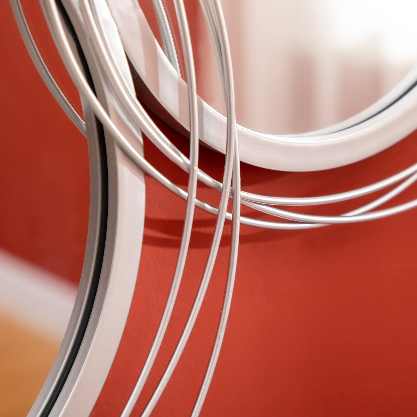 HOMCOM Spiegel-Set für Wanddekoration, Wandschmuck mit 4 runden Spiegeln, Wandspiegel, Flurspiegel,107 x 4 x 56 cm