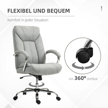 Vinsetto Ergonomischer Bürostuhl, hohe Rückenlehne, atmungsaktiver Bezug, verstellbare Höhe, Grau
