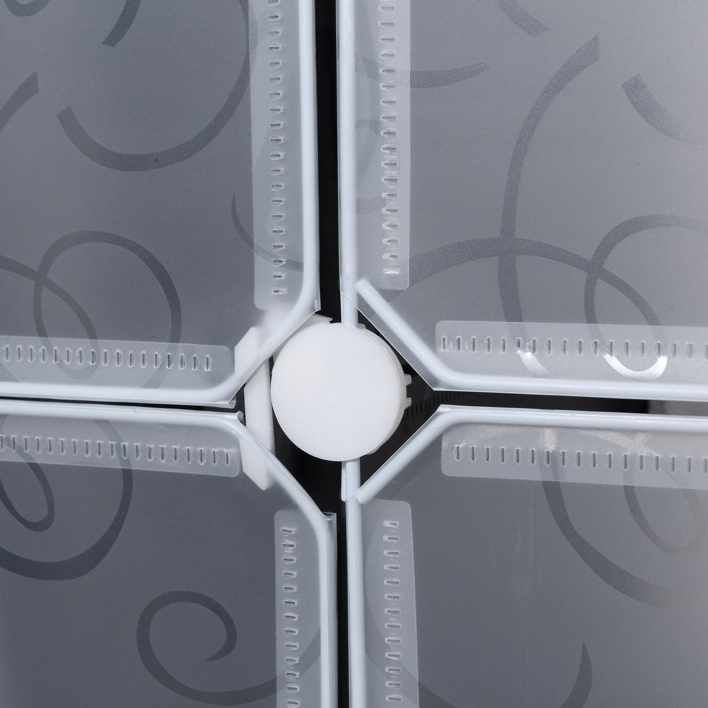 HOMCOM Kleiderschrank im Würfeldesign, 2 große und 9 kleine Würfel, Kunststoff, Metall, 111L x 47B x 183H cm, Schwarz+Weiß