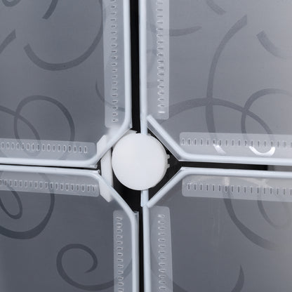 HOMCOM Kleiderschrank im Würfeldesign, 2 große und 9 kleine Würfel, Kunststoff, Metall, 111L x 47B x 183H cm, Schwarz+Weiß