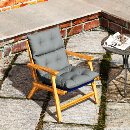 Outsunny Sitzkissen, Dickes Polsterkissen für Sitzmöbel, mit Rückenlehne, Schaukelstuhlkissen, für drinnen und draußen, Hellgrau