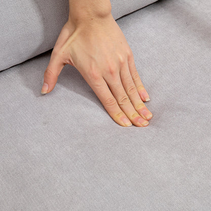 HOMCOM Eleganter Lounge-Sessel mit Holzrahmen und Schaumstoff-Polsterung, Samtoptik, für Wohnzimmer, Schlafzimmer, Grau