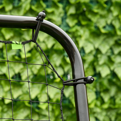 HOMCOM Fussball-Rückprallnetz, verstellbarer Winkel, höhenverstellbar, Rebounder, Kickback, Schwarz