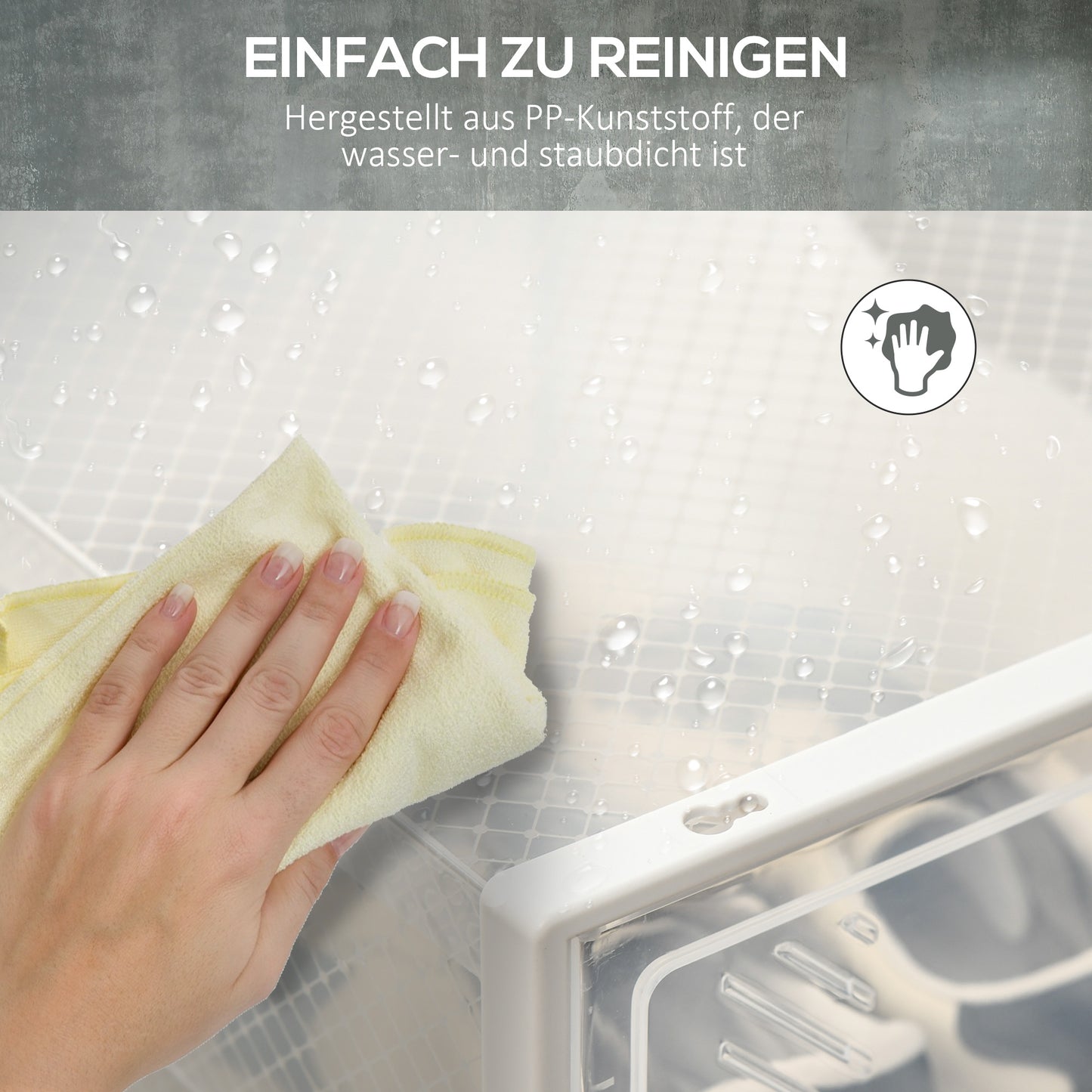 HOMCOM Modulares Regalsystem mit 18 Fächern, Steckregal, 25 cm x 35 cm x 19 cm, Transparent