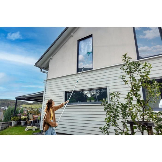 Telescopic Handle 145 to 400 cm 41523 Leifheit, adjustable and extendable broom handle, Click-system, for cleaning floors, windows