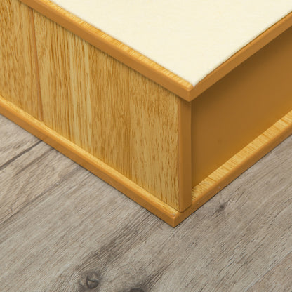 PawHut Haustiertreppe, für Hunde/Katzen, 4-stufig, Kurzplüsch, bis 30 kg, 40 x 59 x 54,2 cm, Natur