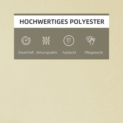 Outsunny Liegenauflage Liegenpolster Gartenliege mit Kopfkissen abnehmbar Bezug Cremeweiß 198 x 53 x 5 cm NUR Kissen