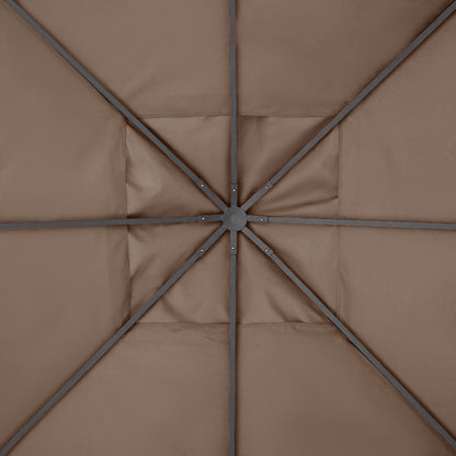 Outsunny Ersatzdach für Gartenpavillon, Polyester, 2,98 x 2,95 m, Kaffee