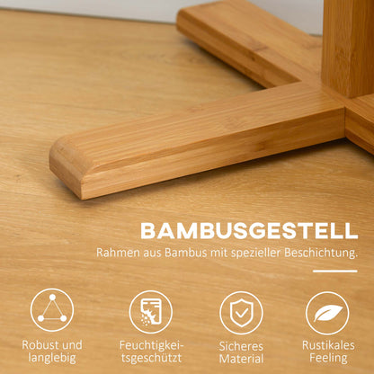 HOMCOM Garderobe Kleiderständer Hutständer, 8 Haken, 49,5 cm x 49,5 cm x 178 cm, Natur