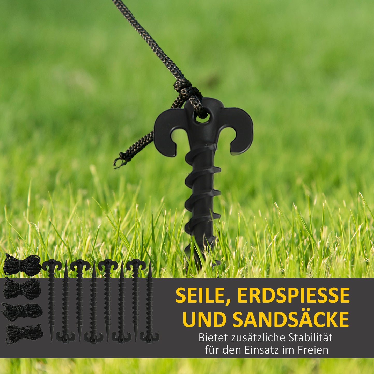 Outsunny Aufblasbarer Halloween-Torbogen, Kürbis-Design, LEDs, Heringe, Polyester