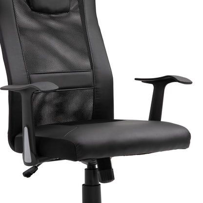 Vinsetto Bürostuhl Drehstuhl höhenverstellbar Chefsessel Schreibtischstuhl ergonomisk PU schwarz 66 x 73 x 108-118 cm