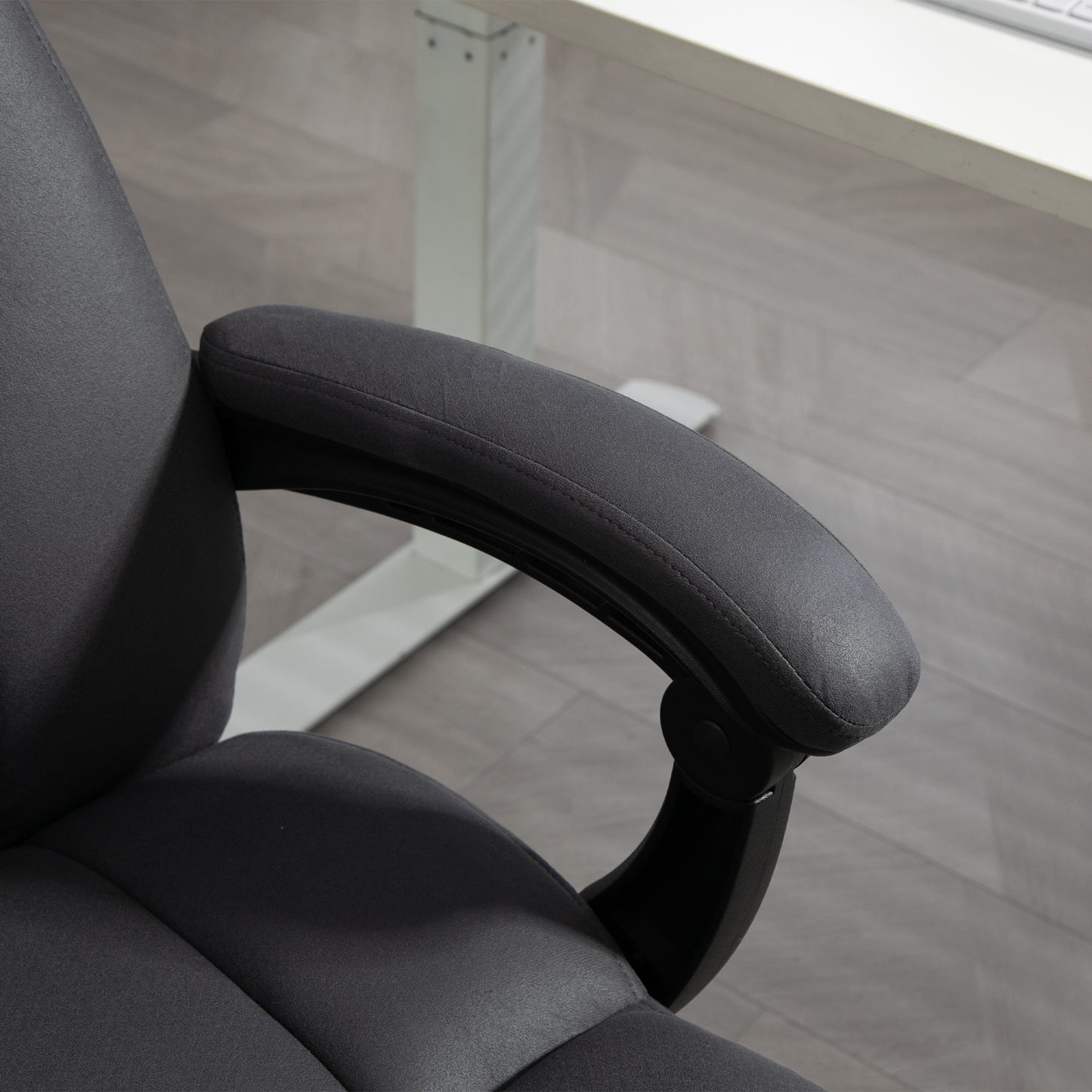 Vinsetto Bürostuhl mit Massagefunktion & Heizfunktion, Fußstütze, bis 120 kg, Dunkelgrau